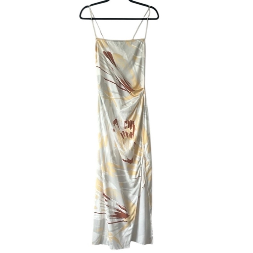 NWT Neiwai x Savislook Shell Print Tencel Shirred Slit Maxi Dress Size 6 $168 - Picture 6 of 12